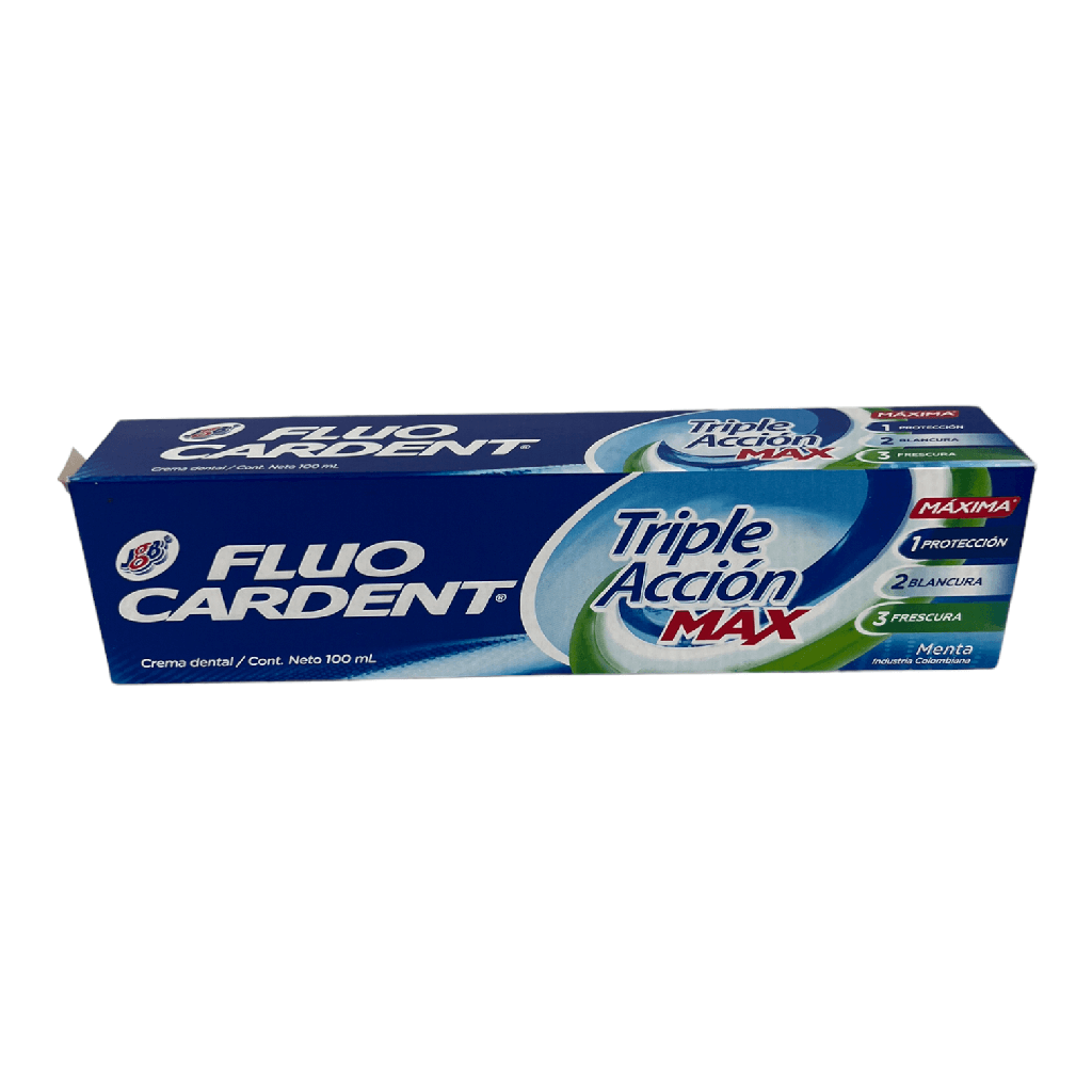 Crema Dental Fluocardent Triple Accion Max Menta Tubo x 100 Ml Und (JGB)