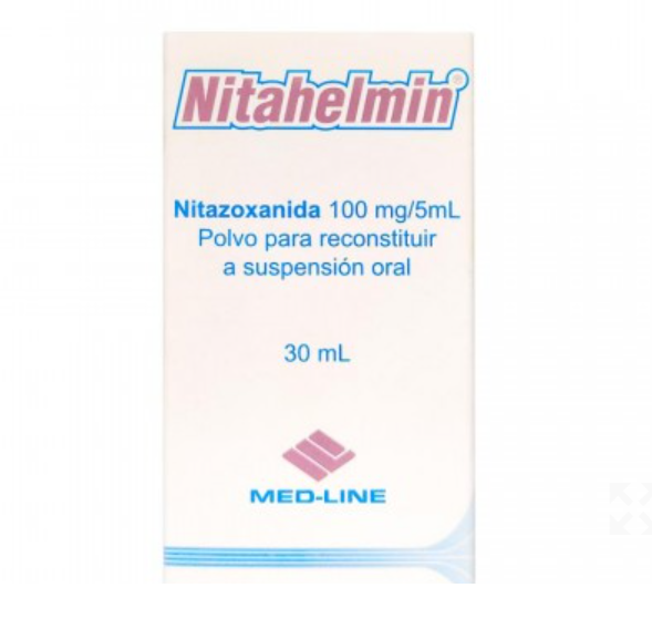 Nitahelmin (Nitazoxanida) 100 Mg Polvo Suspension Frasco x 30 Ml (Med-Line)