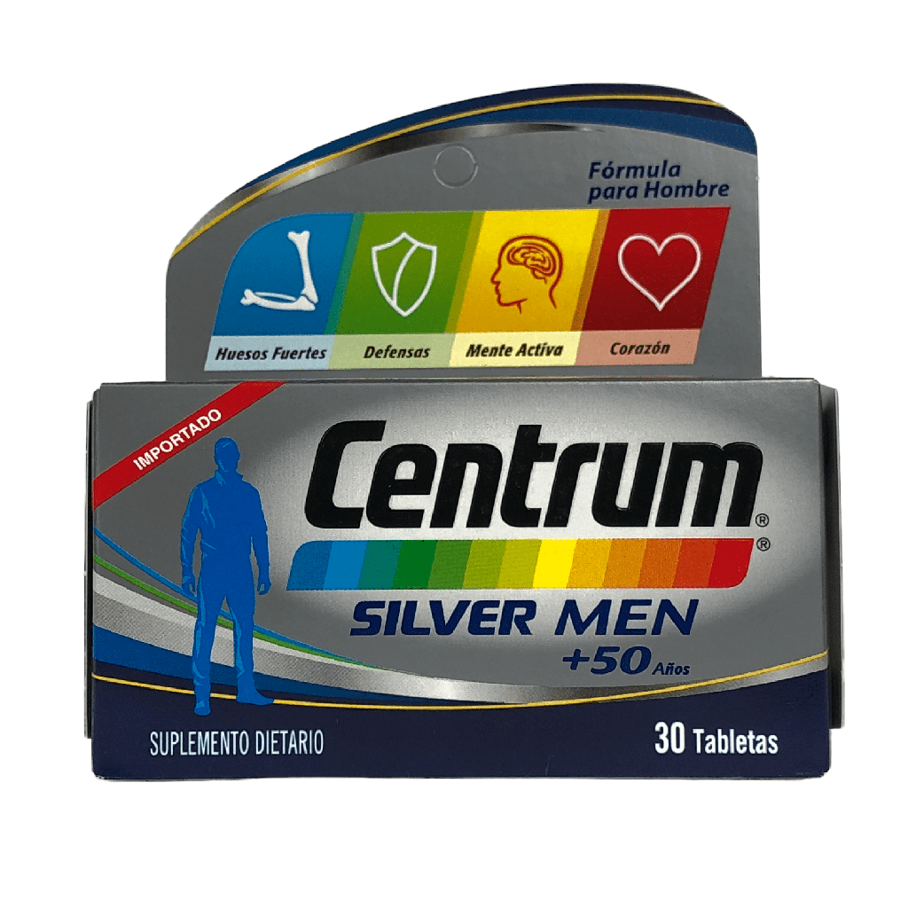 Centrum Silver Men+50 Años (Multivitaminico) Frasco x 30 Tabletas (GSK)