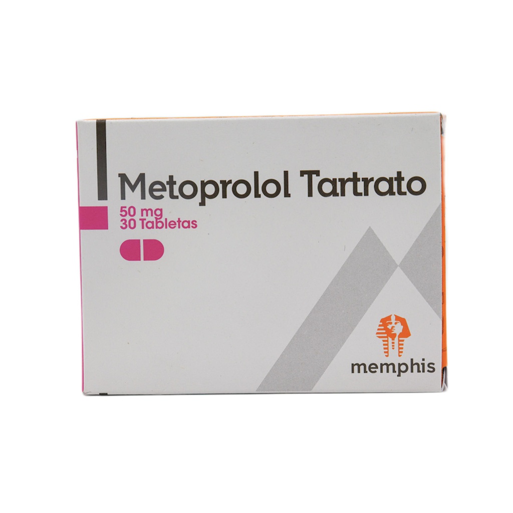 Metoprolol Tartrato 50mg Tabletas Caja x 30 (Memphis)