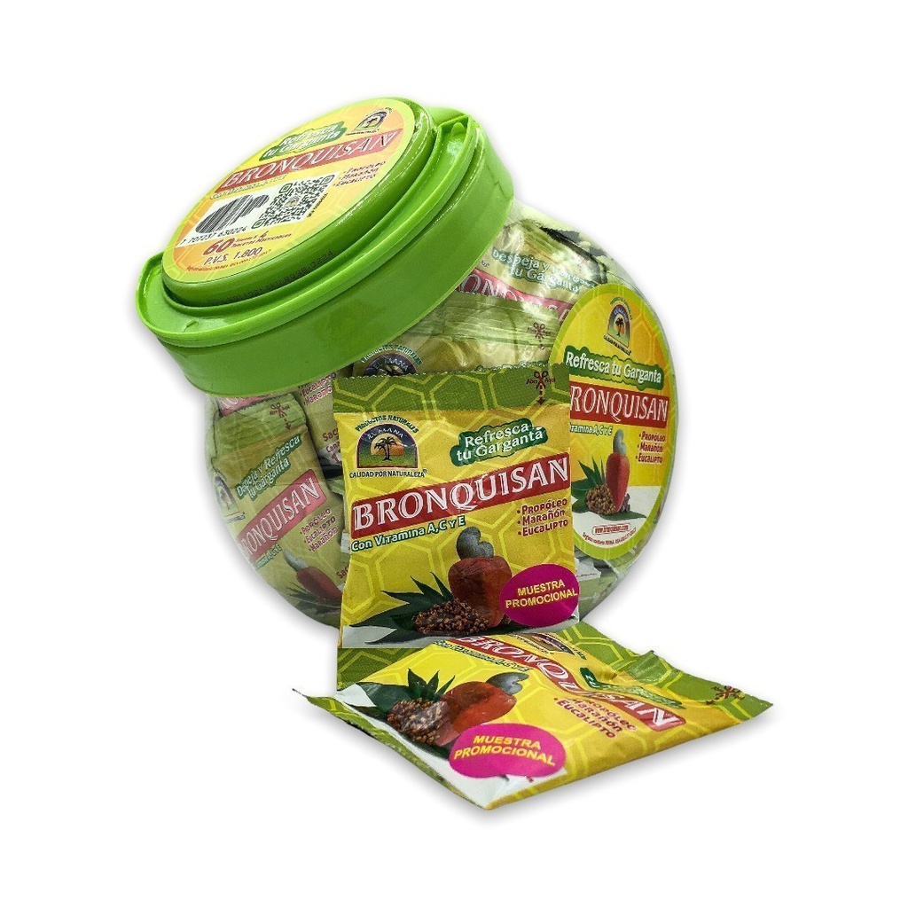 Bronquisan Tabletas Masticables Bombonera x 60 Sobres (El Mana)