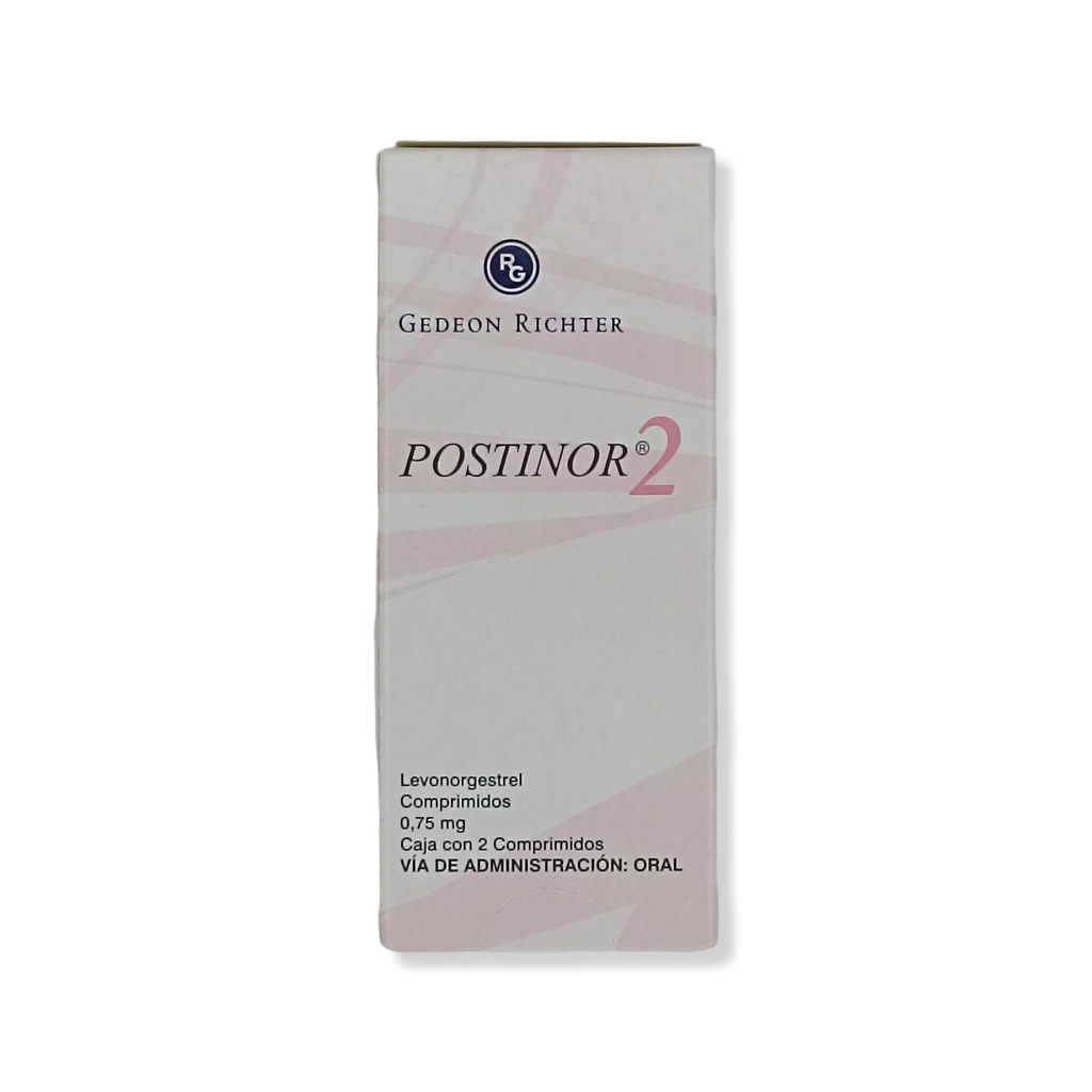Postinor 2 Levonorgestrel 0,75mg Comprimidos Caja x 2 (Gedeon Richter)