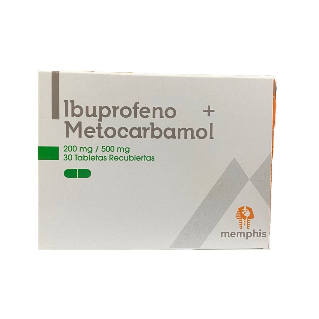 Ibuprofeno + Metocarbamol 200/500 Mg Caja x 30 Tabletas Und (Memphis)