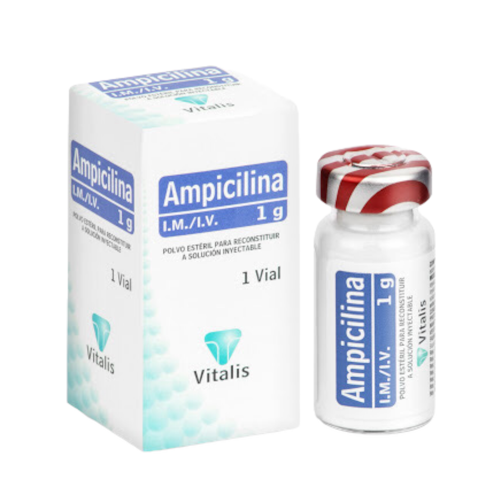 Ampicilina 1 Gr Polvo Solucion Inyectable Vial Caja X 1 Und (Vitalis)