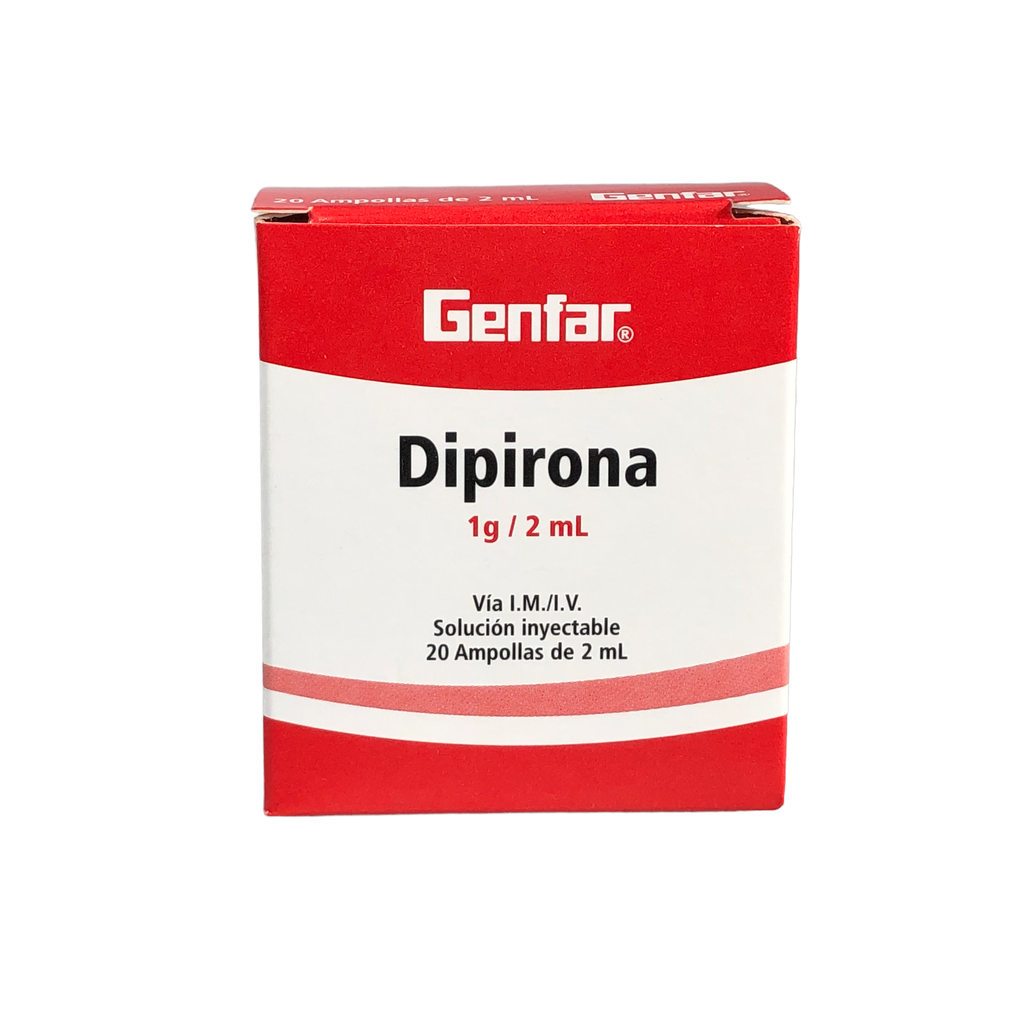 Dipirona 1 Gr/2Ml Caja x 20 Ampollas Und (Genfar)