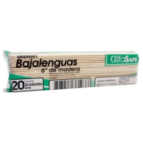 Bajalenguas De Madera (Alfa Safe) Bolsa X 20 Und (Alfa Trading)