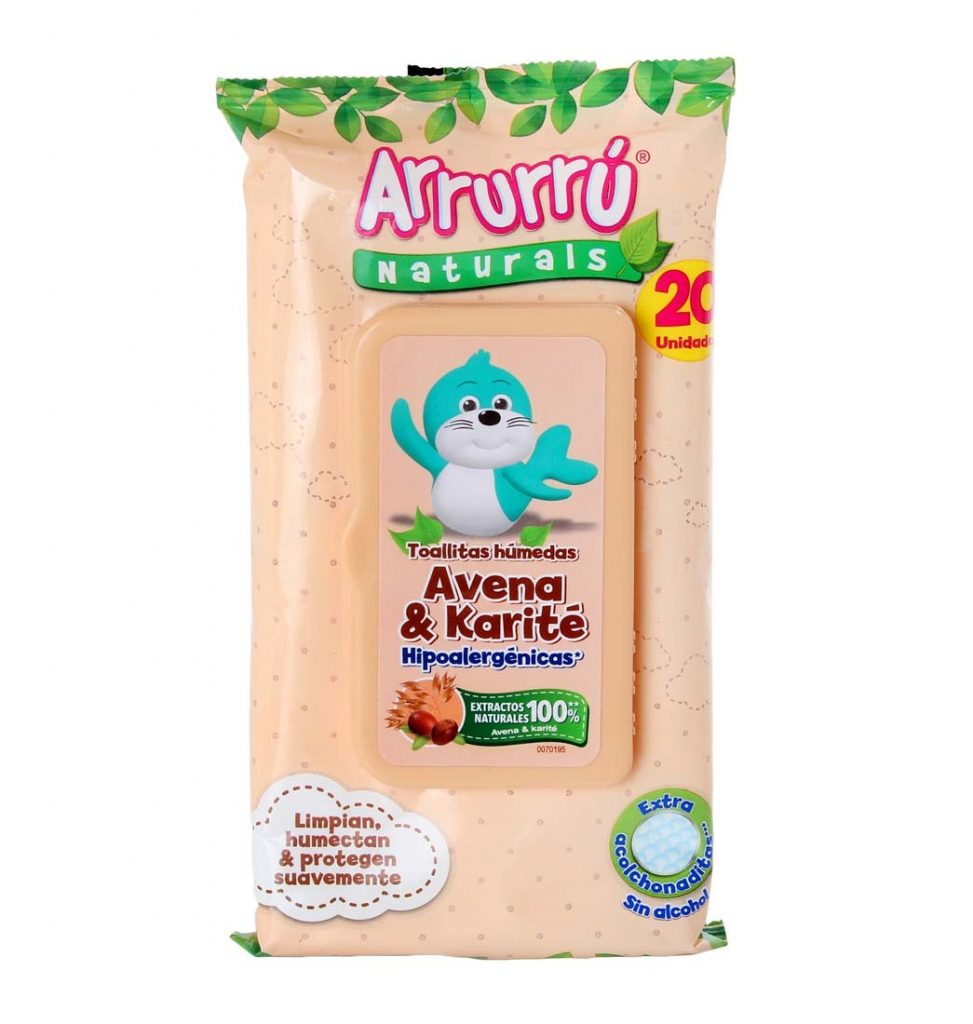 Arrurru Toallitas Humedas Avena & Karite Paquete X 20 Und (Belleza Express)