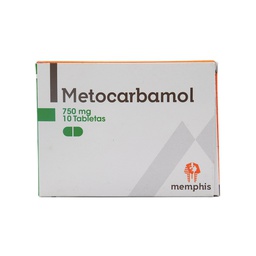 [7704412500013] Metocarbamol 750mg Tableta Caja x 10 (Memphis)