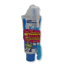 [7702314502388] Crema Kids S/Fluor Fucsia S/Chicle Tubo x 75 Ml + Cepillo (Proquident)