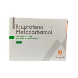 [7704412169388] Ibuprofeno + Metocarbamol 200/500 Mg Caja x 30 Tabletas Und (Memphis)
